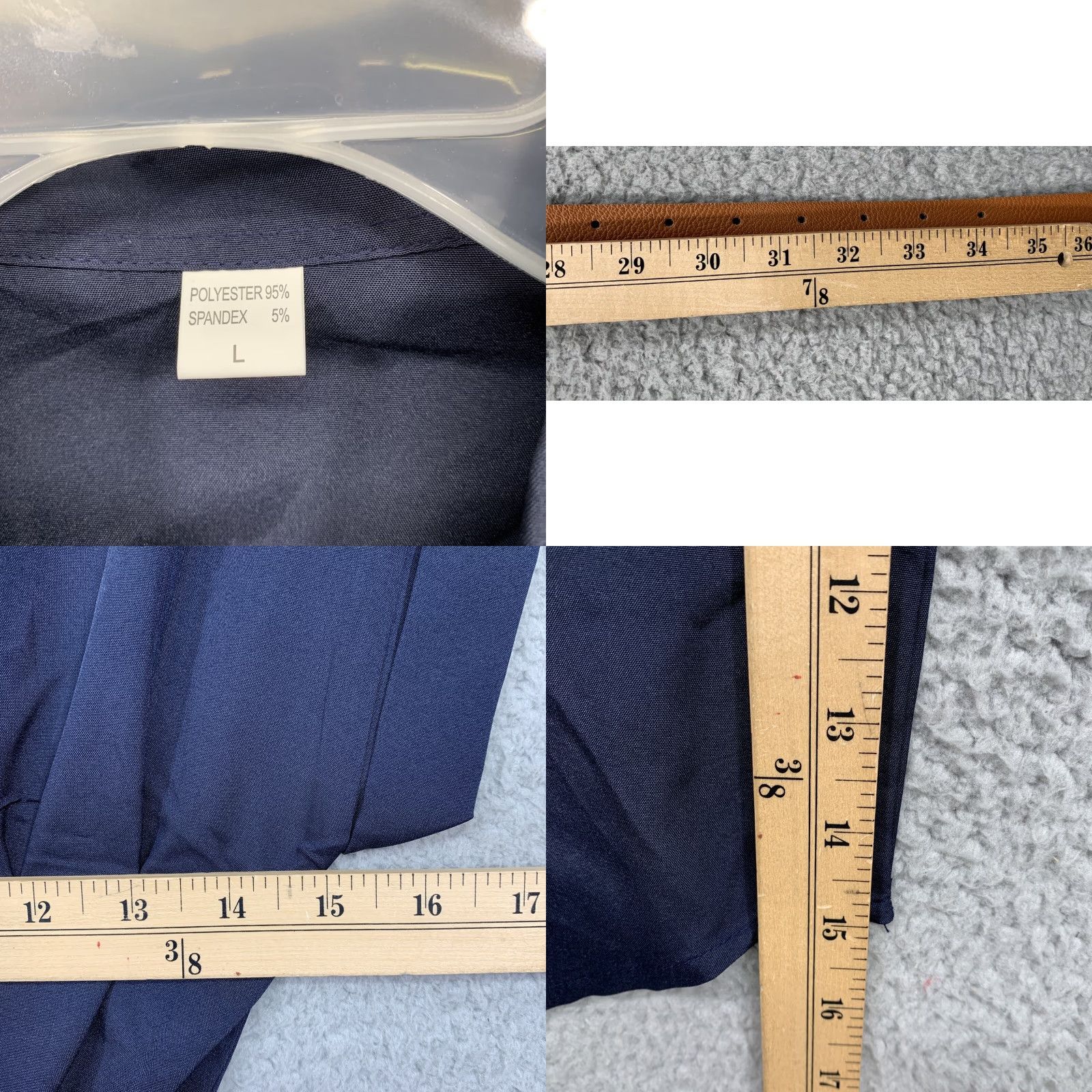Vintage Women’s Blue Short Dress L Belts Collared Button Short Sleeve NWOT Regular Size 28" / US 6 / IT 42 - 8 Thumbnail
