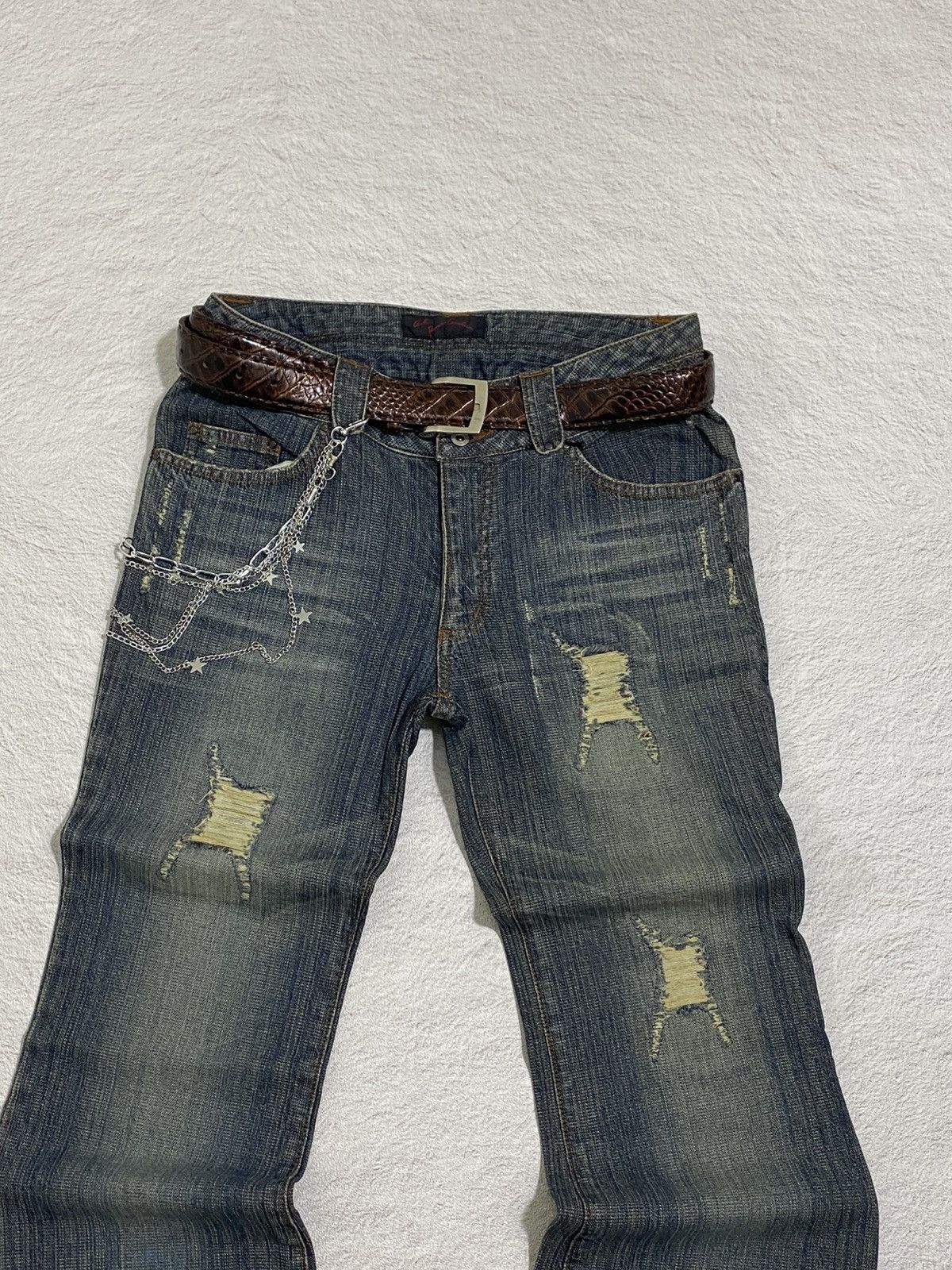Japanese Brand SICK💰 A.R.C Flared Distresssed Jeans Size US 29 - 5 Thumbnail