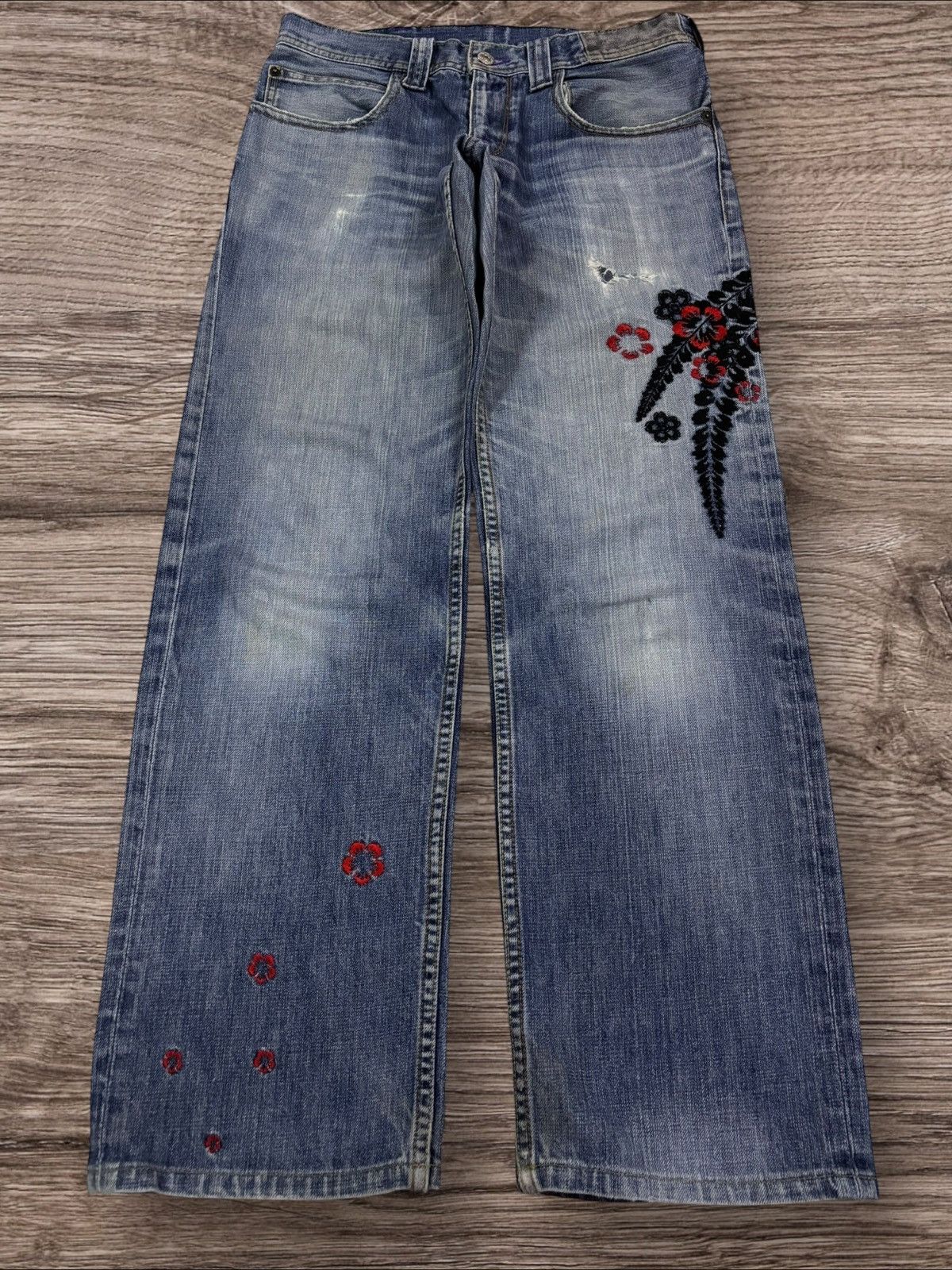 Takeo Kikuchi Y2k Takeo Kikuchi Japan Florish Embroidery Jeans Size 30" / US 8 / IT 44 - 3 Thumbnail