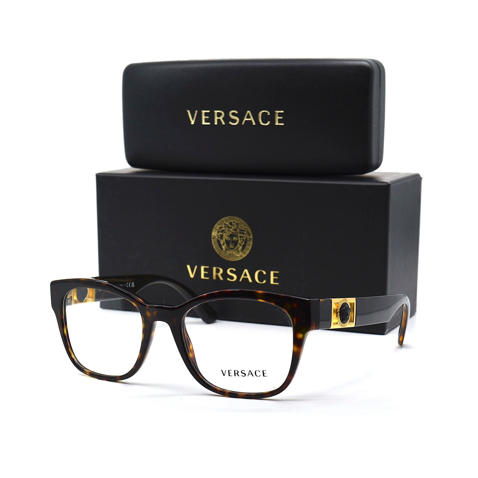 Versace NEW VERSACE VE3314 108 HAVANA AUTHENTIC EYEGLASSES FRAME Size ONE SIZE - 12 Thumbnail