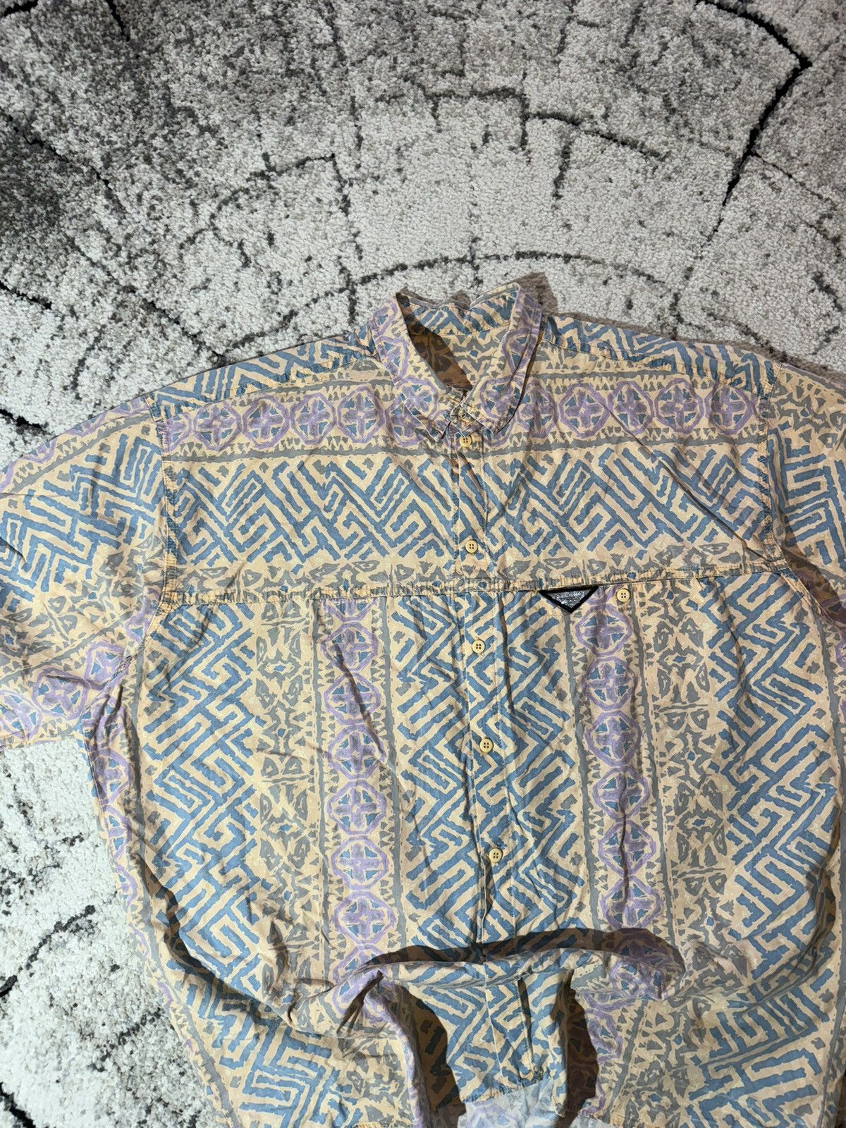 Quiksilver × Vintage 90’s Vintage Quiksilver AOP Aztec Surf USA Corduroy Shirt Size US XXL / EU 58 / 5 - 3 Thumbnail