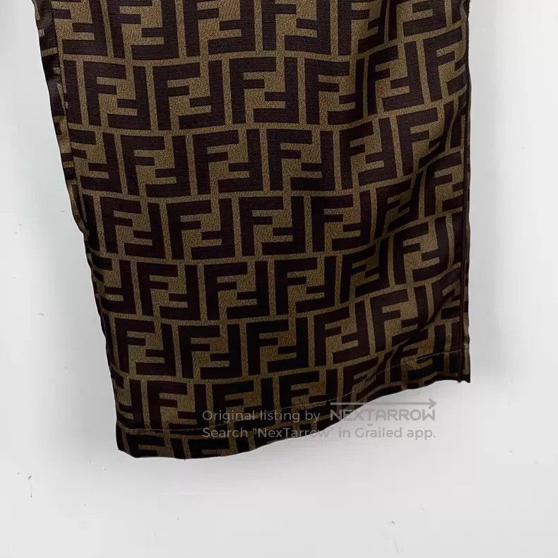 Fendi Fendi 22 Model Dark Brown Double F Monogram Printed Silk-C Size US 30 / EU 46 - 4 Thumbnail