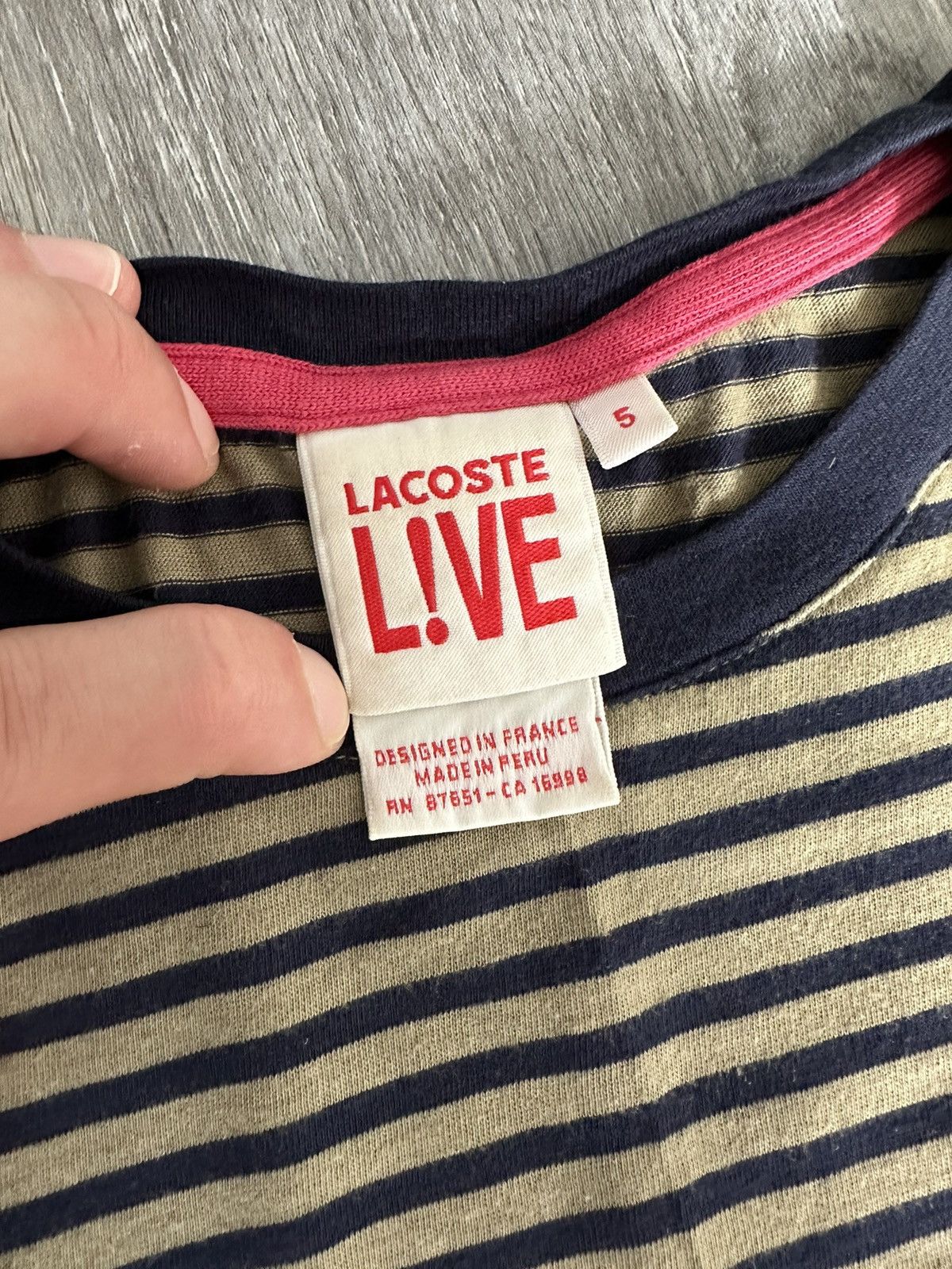 Lacoste Lacoste LIVE Striped Pocket T-shirt Size US M / EU 48-50 / 2 - 3 Thumbnail