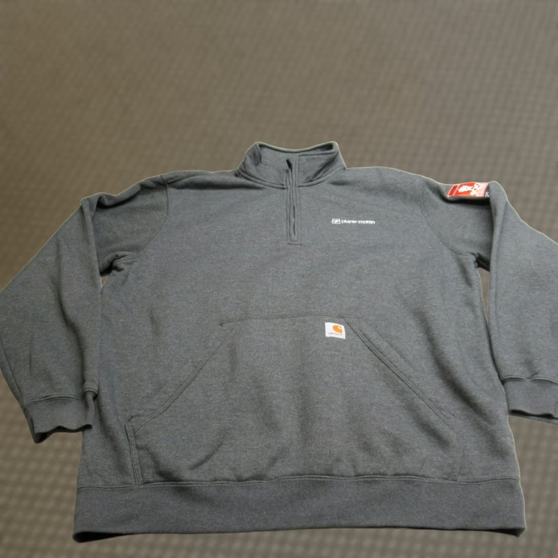 Carhartt Carhartt Sweatshirt XL Mens Gray Loose Fit Quarter Zip Pockets Mock Neck Heavyweight Logo Size US XL / EU 56 / 4 - 1 Thumbnail