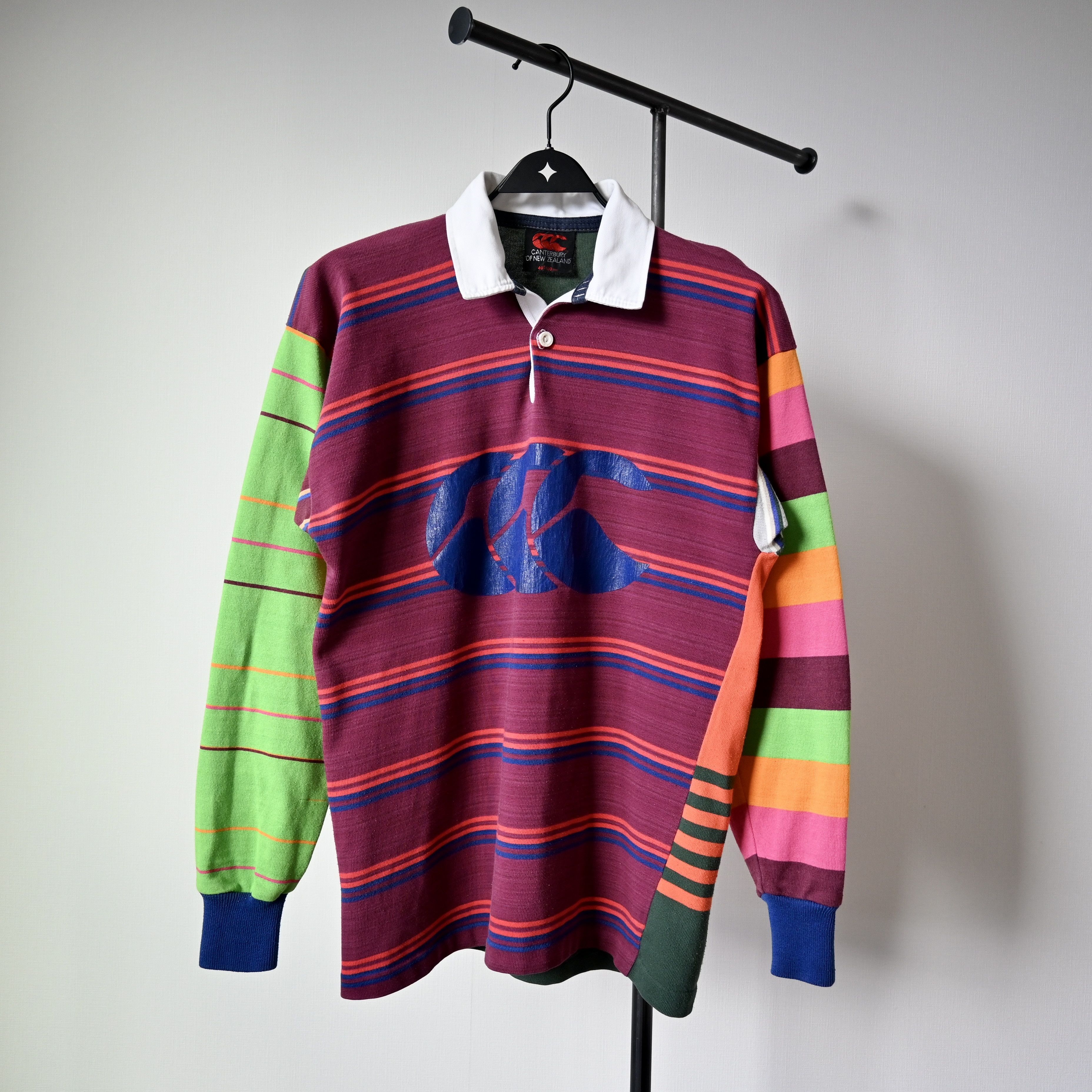 Canterbury of New Zealand VTG 1990s Canterbury Of New Zealand crazy stripe rugbyshirt Size US M / EU 48-50 / 2 - 2 Thumbnail