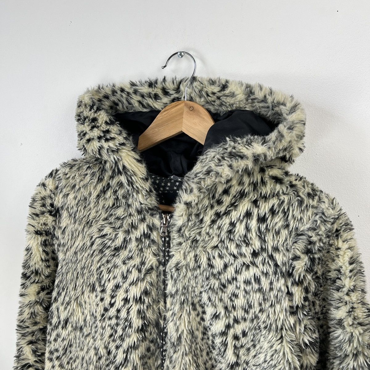 Miss Sixty Vintage Leopard Faux Fur Hood Jacket Bershka Mohair Fuzzy Size M / US 6-8 / IT 42-44 - 3 Thumbnail