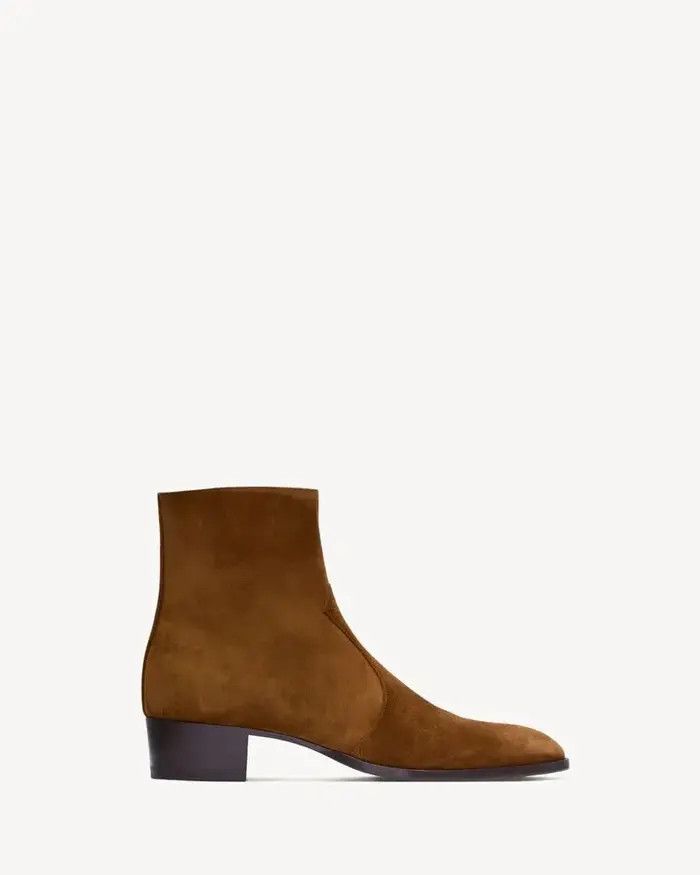 Saint Laurent Paris oc11z0126 755179 Wyatt Boots in Suede in Brown Size US 13 / EU 46 - 1 Thumbnail