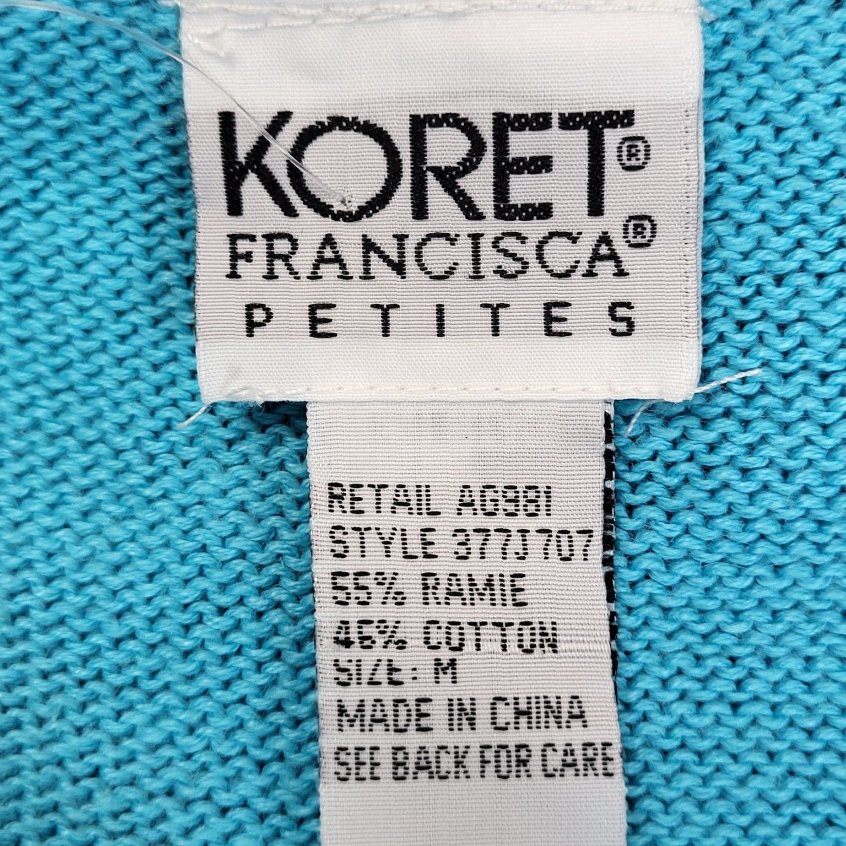 Vintage Vtg Koret Vest Shirt Women PM Blue Sailboat Plaid Knit Beaded Embroidered V-Neck Sleeveless Cardigan Casual Travel Surf Nautical 90s Size M / US 6-8 / IT 42-44 - 5 Thumbnail