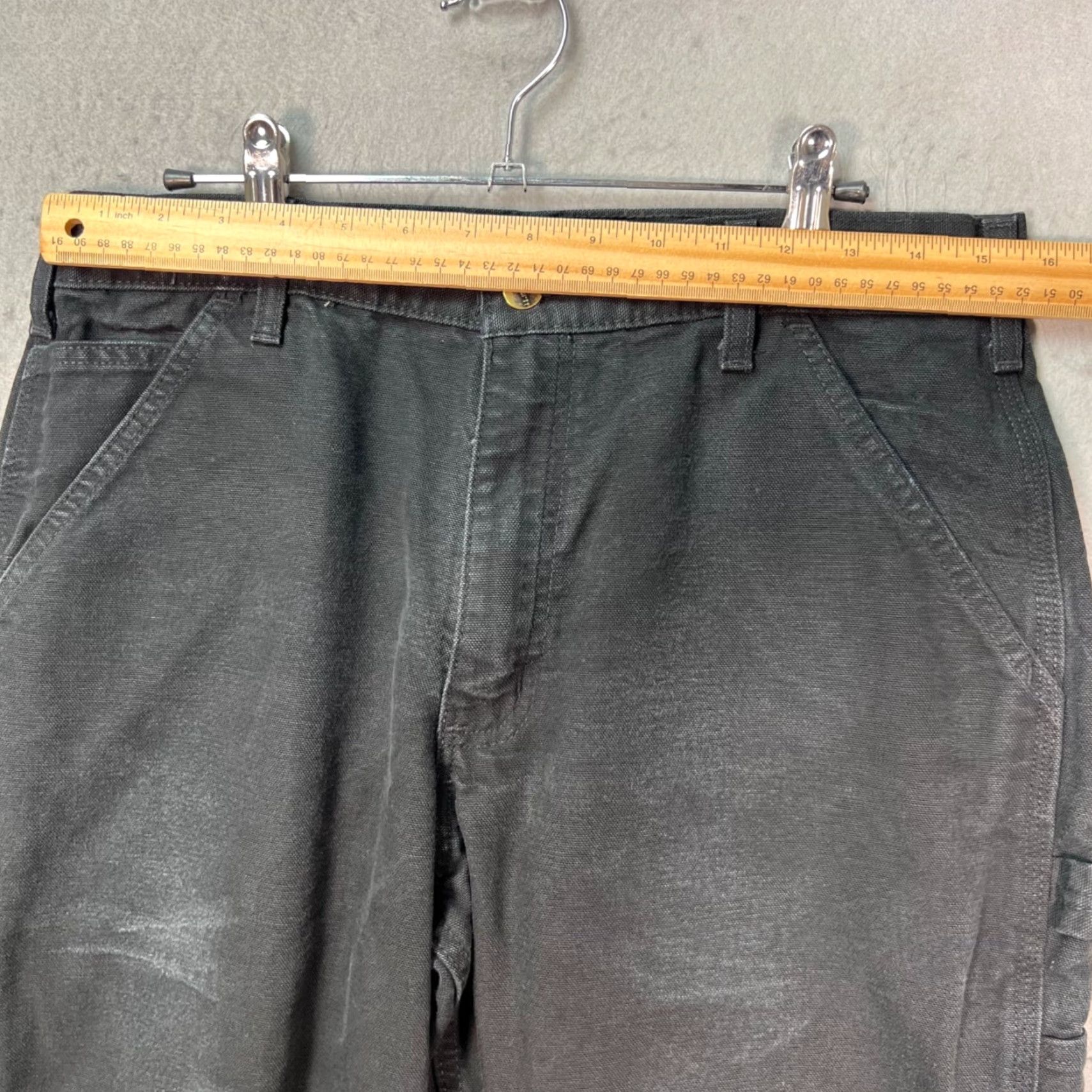 Carhartt Carhartt Mens Pants Carpenter 32x25 Black 100% Cotton Canvas 5-Pocket Logo Workwear Straight Inseam 25 in Mens Size US 32 / EU 48 - 5 Thumbnail