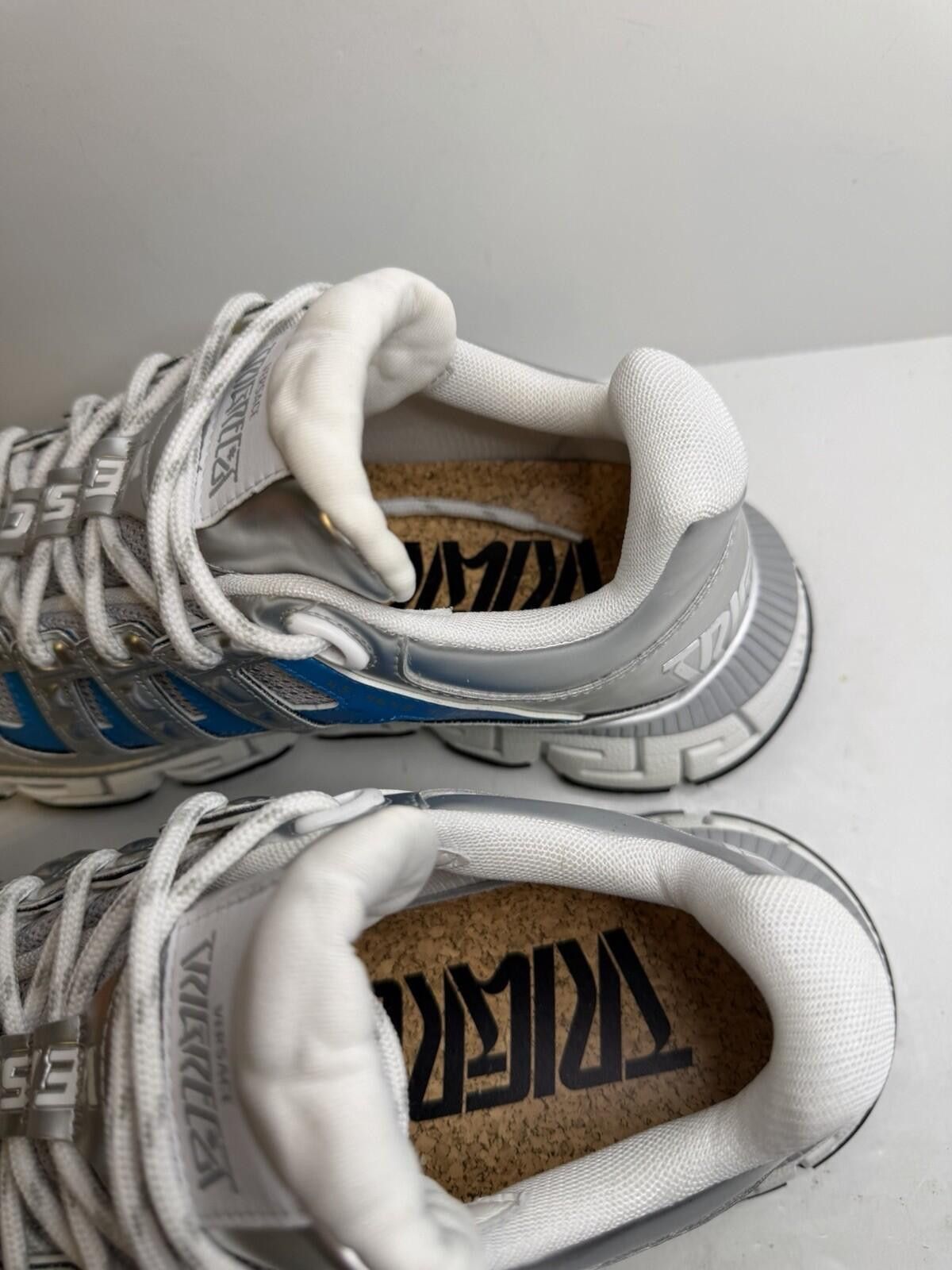 Versace Versace Trigreca Sneakers Silver Blue Grey EU 41 US 8 Size US 8 / EU 41 - 4 Thumbnail