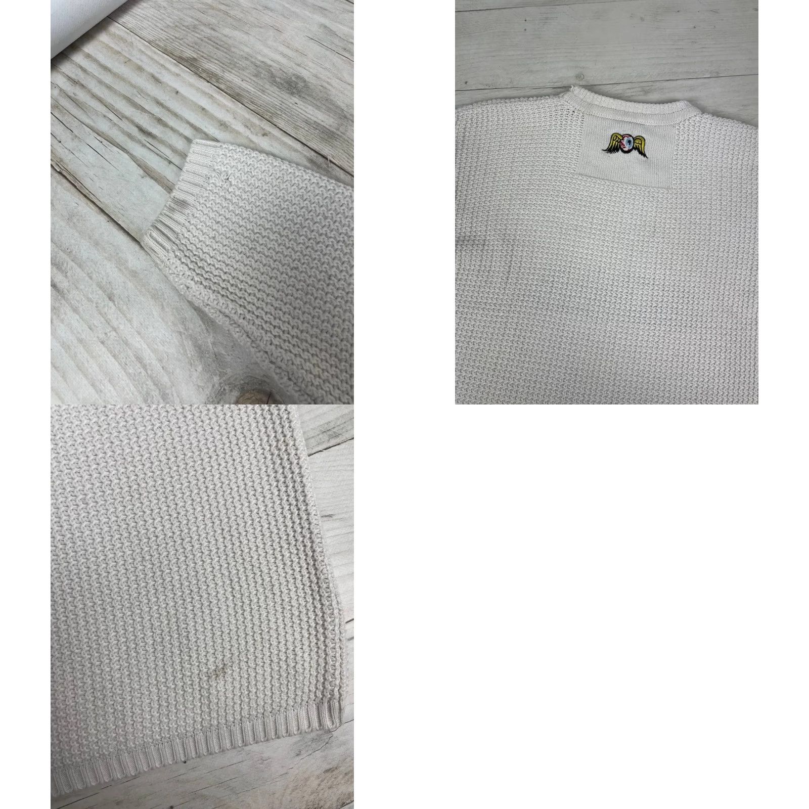 Von Dutch VINTAGE Von Dutch Big Logo Knit Sweater 90s Men L White Knit Pullover Long Sleeve Crew Neck Mens Size US L / EU 52-54 / 3 - 11 Thumbnail