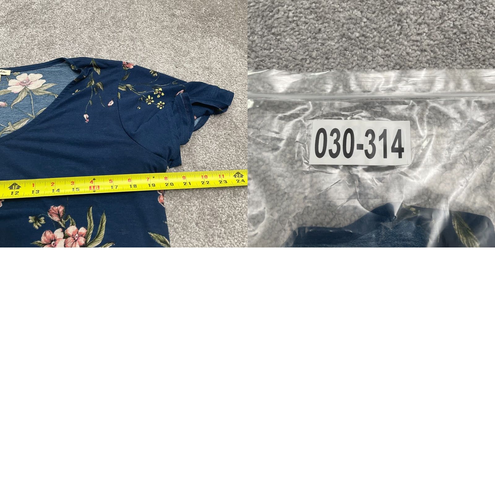Vintage Lily White Cropped Top Womens Large Navy Blue Floral Short Sleeve Casual Blouse Size L / US 10 / IT 46 - 9 Thumbnail