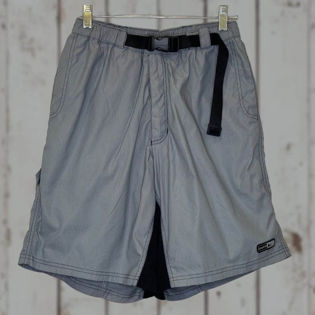 Vintage REI Riding Outdoor Ripstop Shorts Mens Medium Gray Elastic Belted Waist Padded Lined Pockets Cargo Outdoor 90s? Size US 31 - 1 Thumbnail