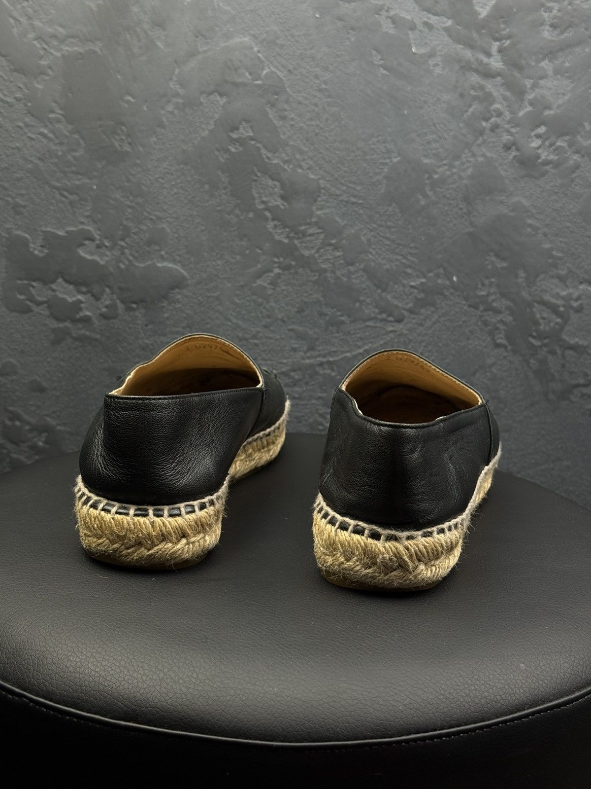 Chanel Vintage Chanel Espadrilles Slip-ons Coco Mark Black Leather Size US 8 / IT 38 - 5 Thumbnail
