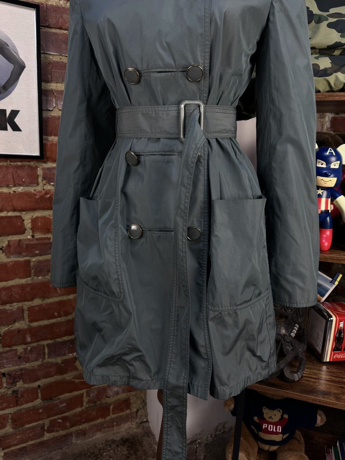 Stella McCartney × Vintage STELLA McCARTNEY 2008 Massive Button Belt Trench Jacket Size M / US 6-8 / IT 42-44 - 6 Thumbnail