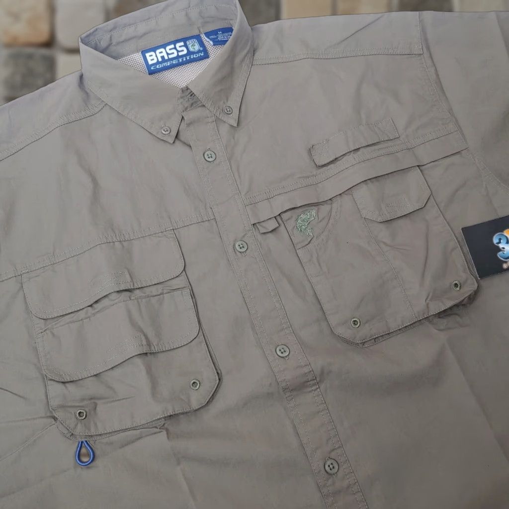 Vintage Bass Competition 3XDRY Fishing Shirt Medium Vented Green Short Sleeve Outdoors Size US M / EU 48-50 / 2 - 1 Thumbnail
