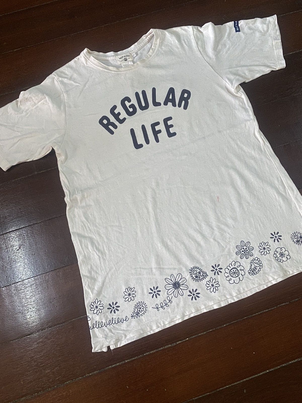 Blue Blue Japan × HOLLYWOOD RANCH MARKET × Vintage Rare HEART MARKET regular life spell out Japan Shirt Size US L / EU 52-54 / 3 - 3 Thumbnail
