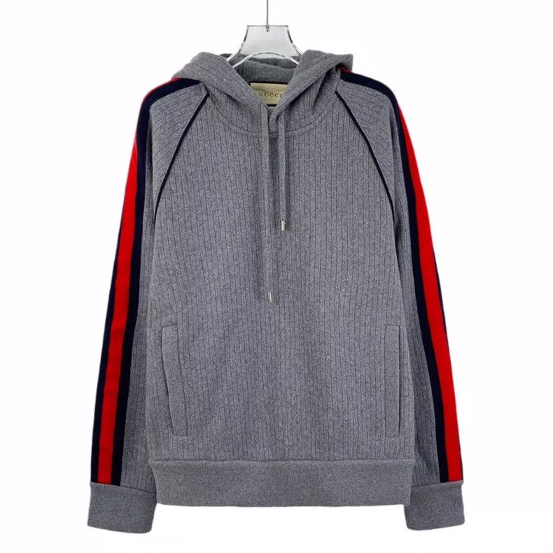 Gucci Gucci Gray side striped wool hooded drawstring long-sleeved Size US S / EU 44-46 / 1 - 1 Thumbnail