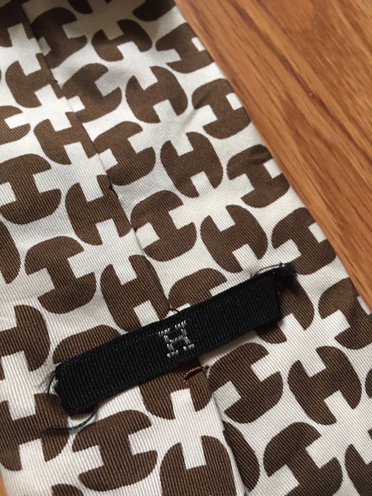 Hermes HERMES Paris Vintage Logo H Monogram 213 FA Silk Mens Tie Size ONE SIZE - 6 Thumbnail