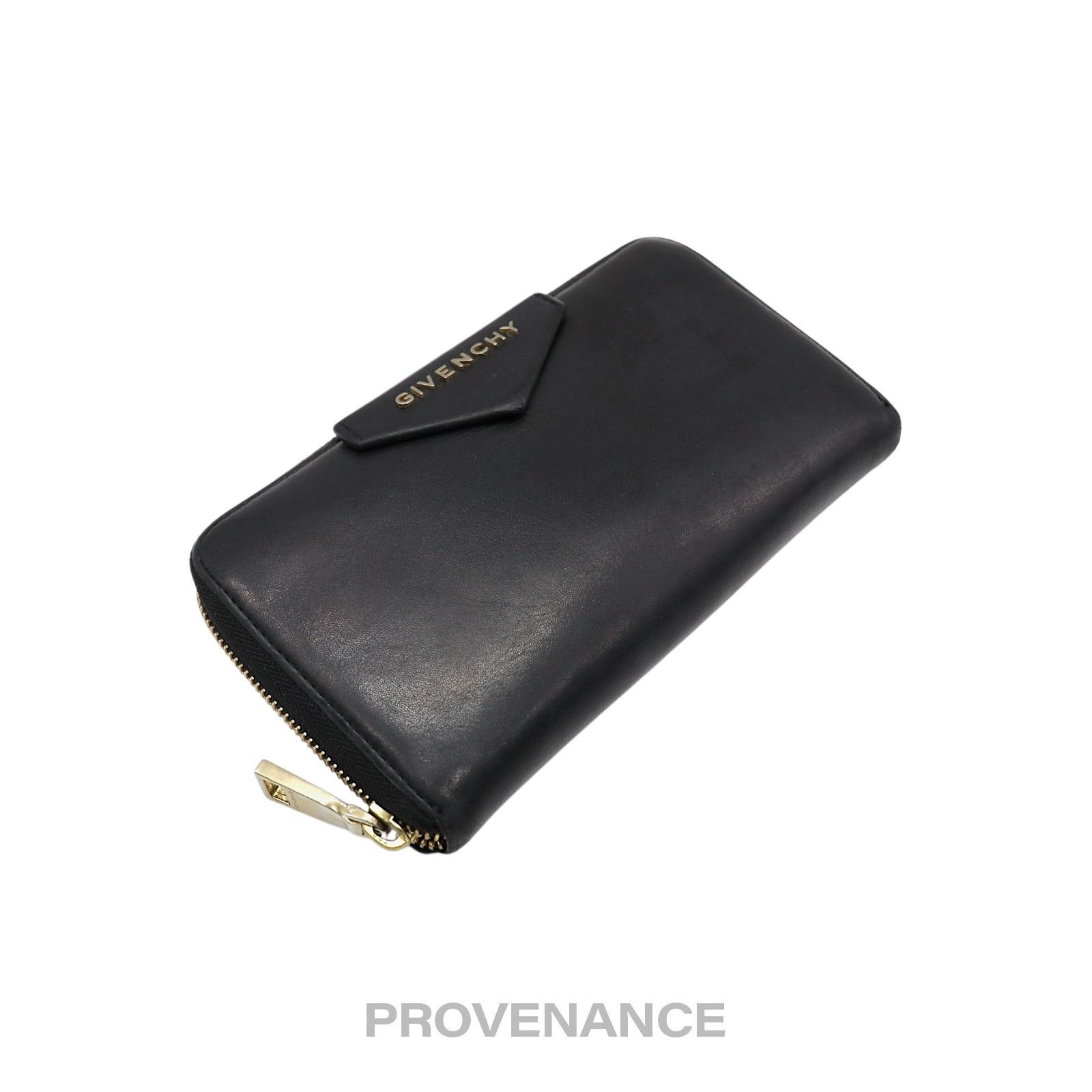 Givenchy 🔴 Givenchy Logo Zip Long Wallet - Black Grained Leather Size ONE SIZE - 4 Thumbnail