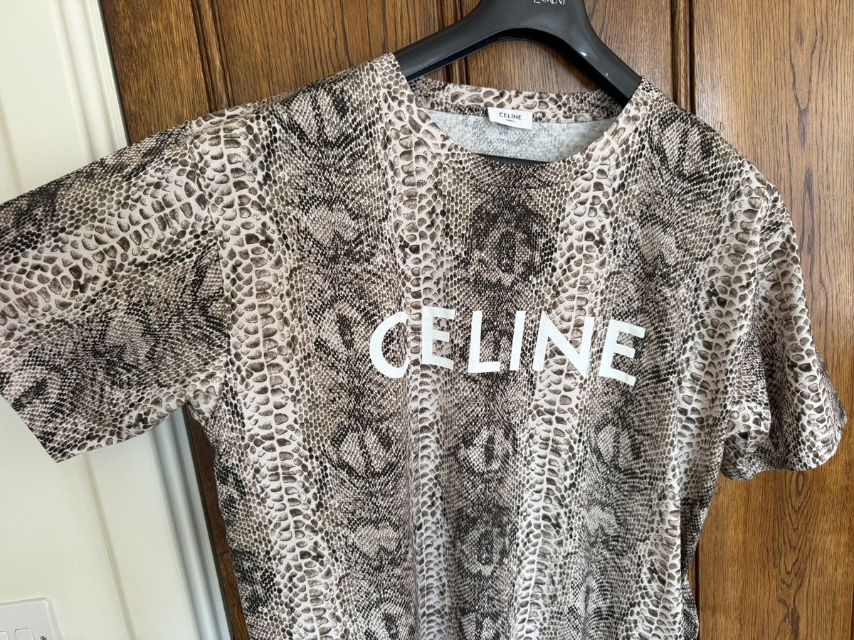 Celine Rare Celine snakeskin logo T shirt Hedi Slimane grail L BNWT Size US L / EU 52-54 / 3 - 11 Thumbnail