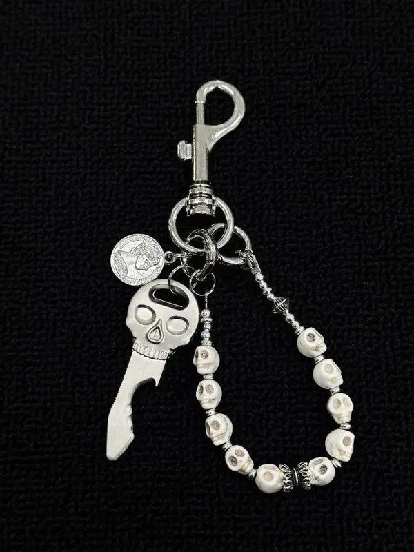 Jewelry White Skeleton keychain,Jeans KeyChain,Y2k Keychain Size ONE SIZE - 7 Thumbnail