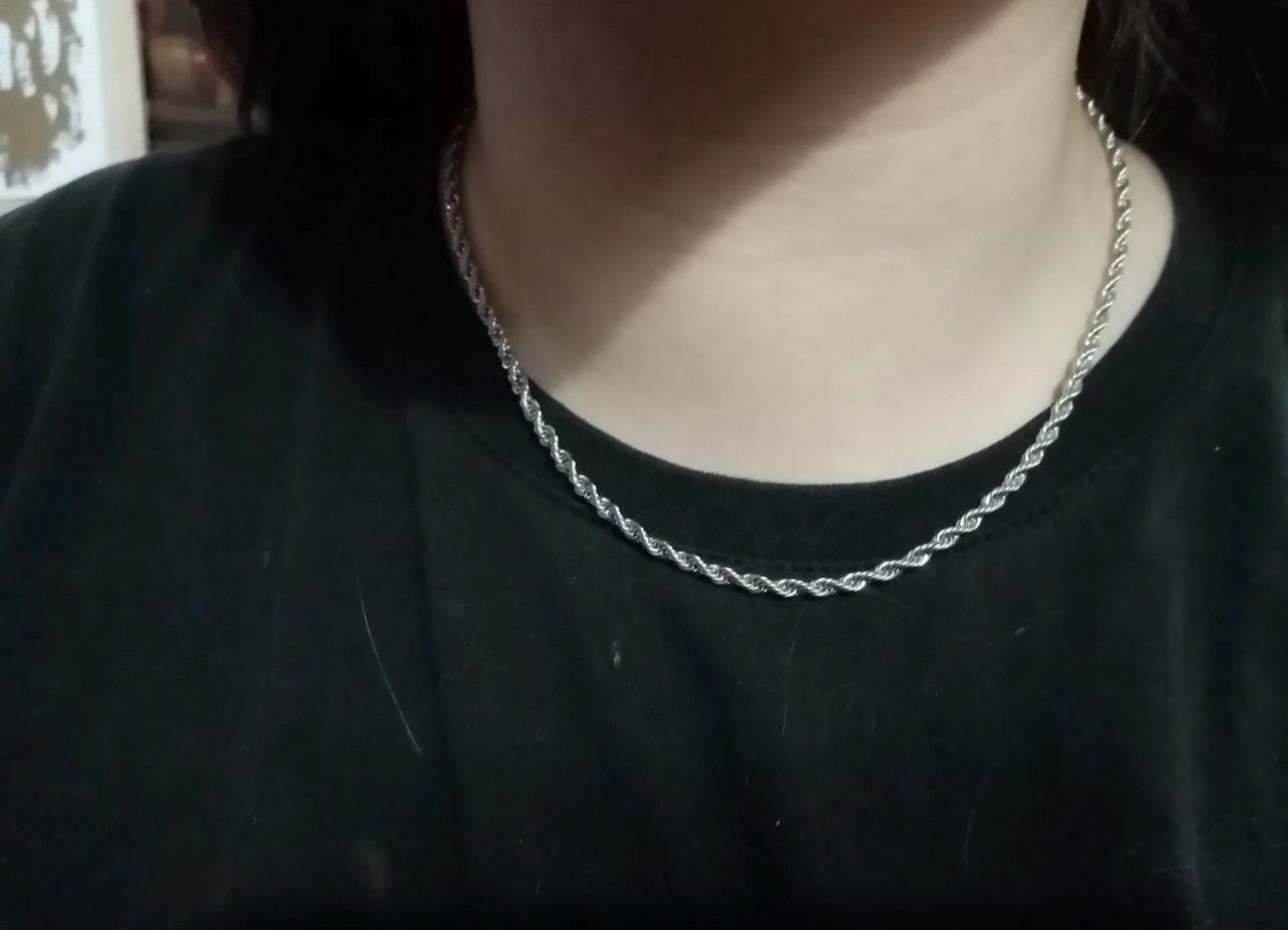 Other 45 CM Silver Color Rope Chain Necklace Size ONE SIZE - 1 Thumbnail