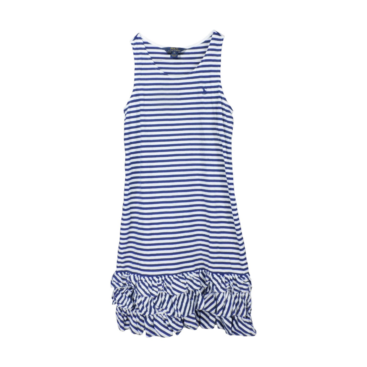 Polo Ralph Lauren POLO RALPH LAUREN GIRLS BLUE/WHITE STRIPED SLEEVELESS DRESS Size XL / US 12-14 / IT 48-50 - 1 Thumbnail
