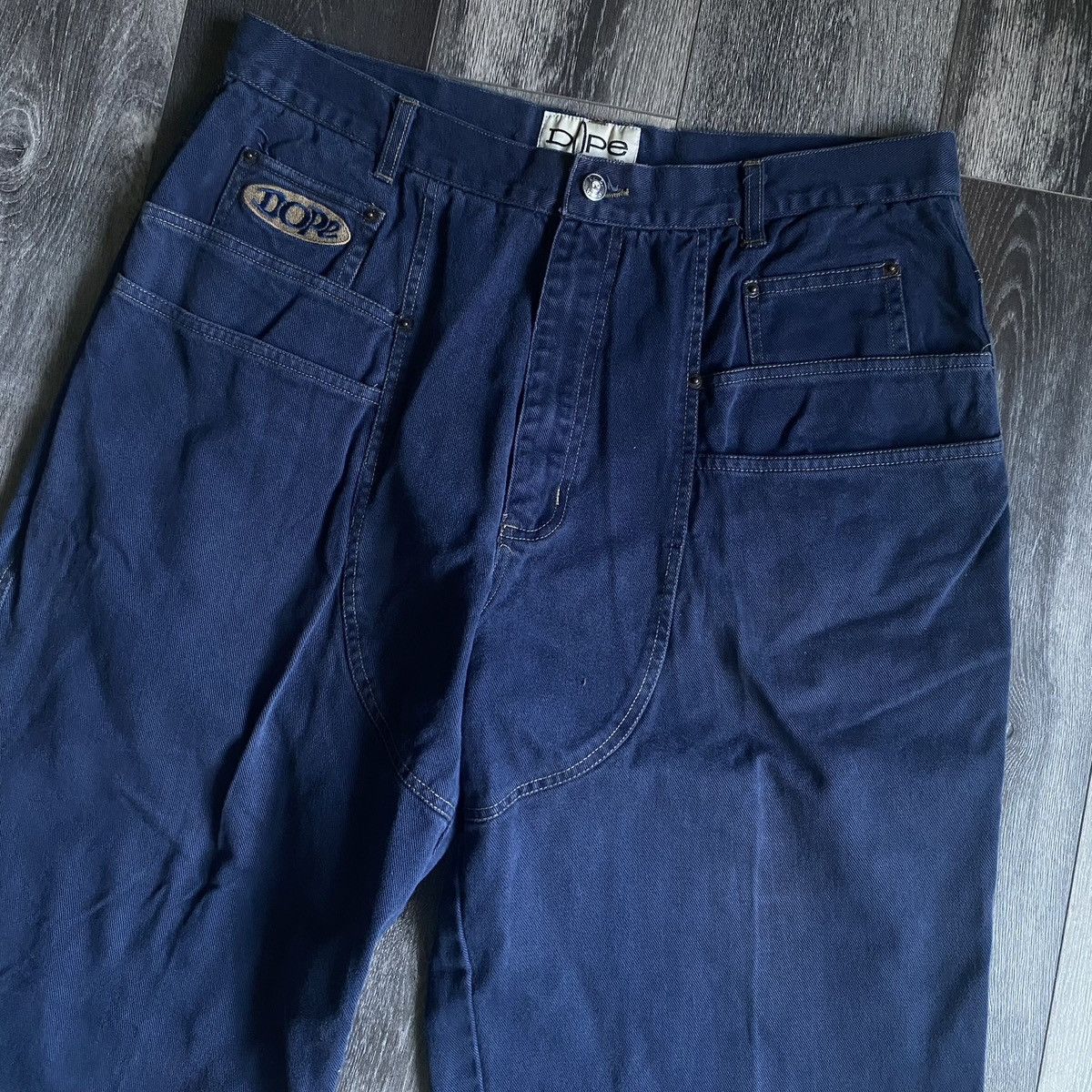 Vintage Vintage 1990s Dope Jeans Front Pocket Rap Denim Jeans 38x32 Size US 38 / EU 54 - 2 Thumbnail