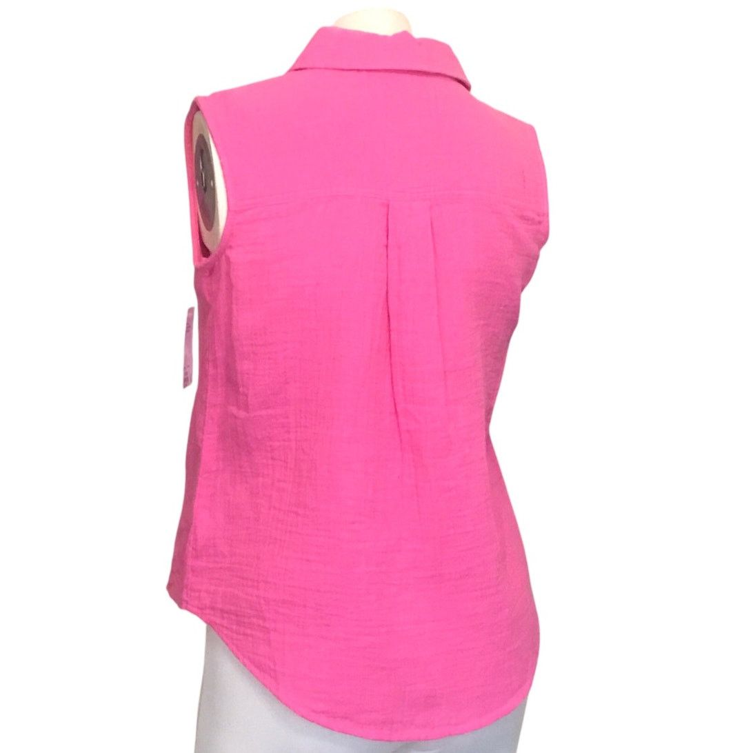 Other SO Pink Gauze Crinkle Bubble Bliss Sleeveless Top XS NWT Size XS / US 0-2 / IT 36-38 - 3 Thumbnail