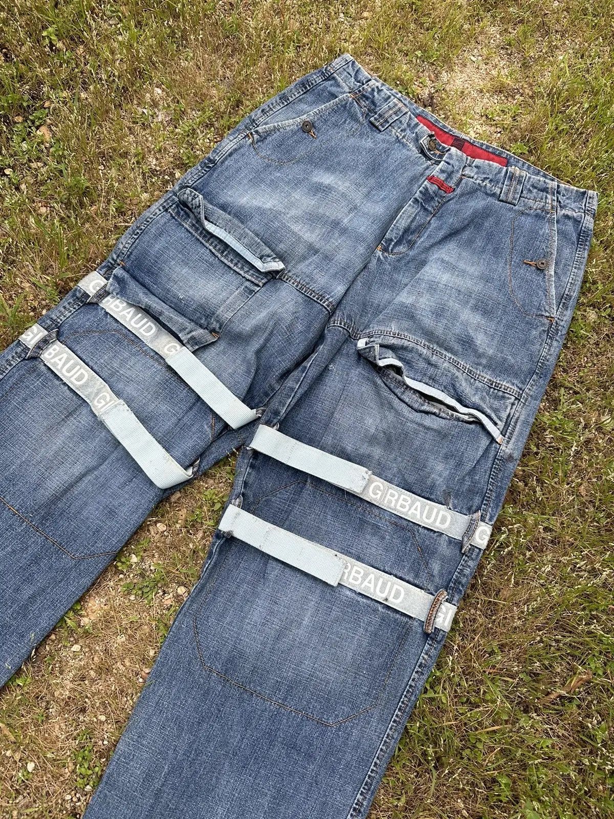 Marithe + Francois Girbaud MARITHE FRANCOIS GIRBAUD SHUTTLE TAPE BONDAGE DENIM PANTS Size US 33 - 4 Thumbnail