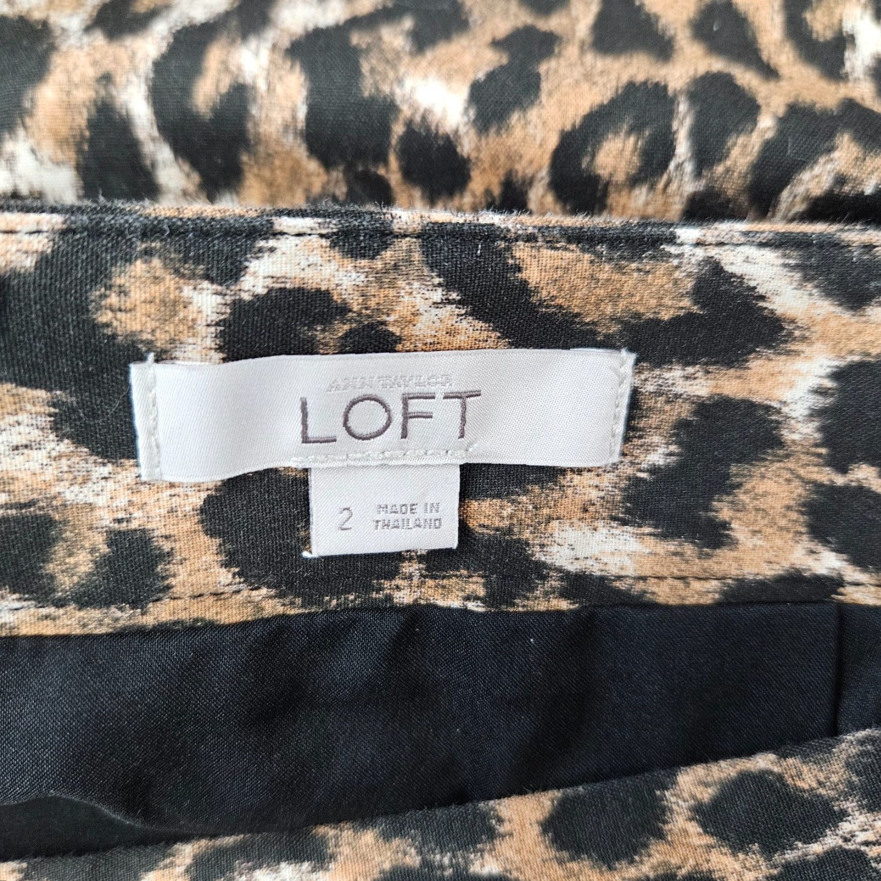 Loft Ann Taylor LOFT Womens Pencil Skirt Sz 2 Brown Black Animal Print Size 26" / US 2 / IT 38 - 4 Thumbnail