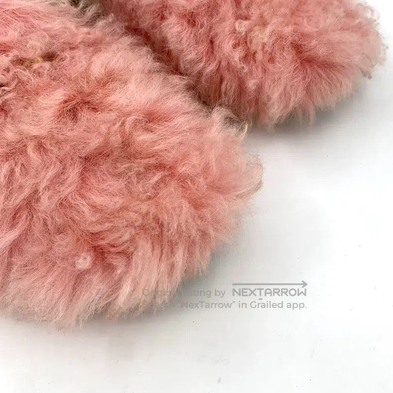Gucci Pink plush flat casual slippers