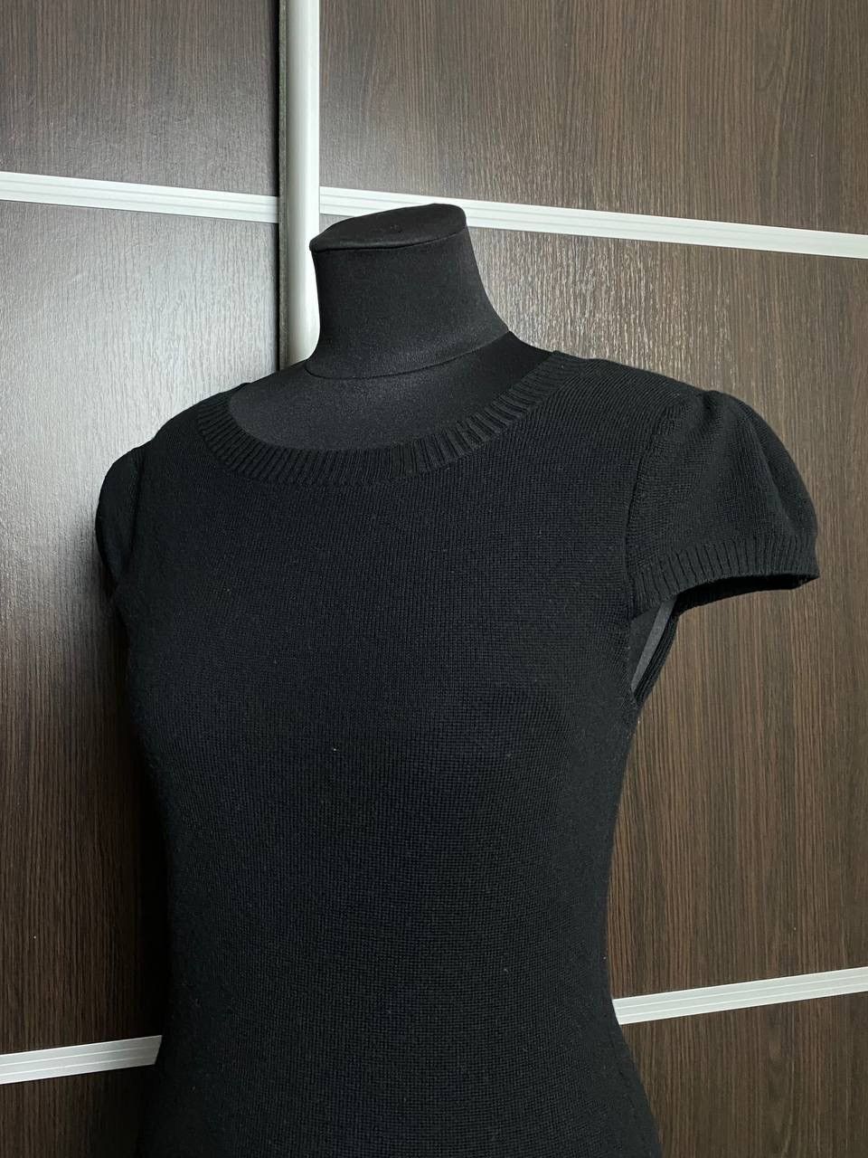 Alice + Olivia × Designer Alice+Olivia Black Knit Bodycon Short sleeve dress Size L / US 10 / IT 46 - 2 Thumbnail