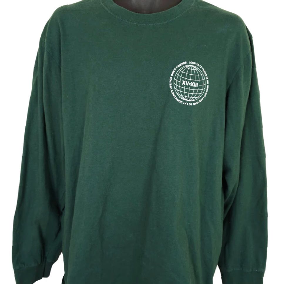 Port & Company Port & Company Christian T Shirt Mens Large Green No Greater Love Bible Verse John 15:13 Shirt Size US L / EU 52-54 / 3 - 2 Thumbnail