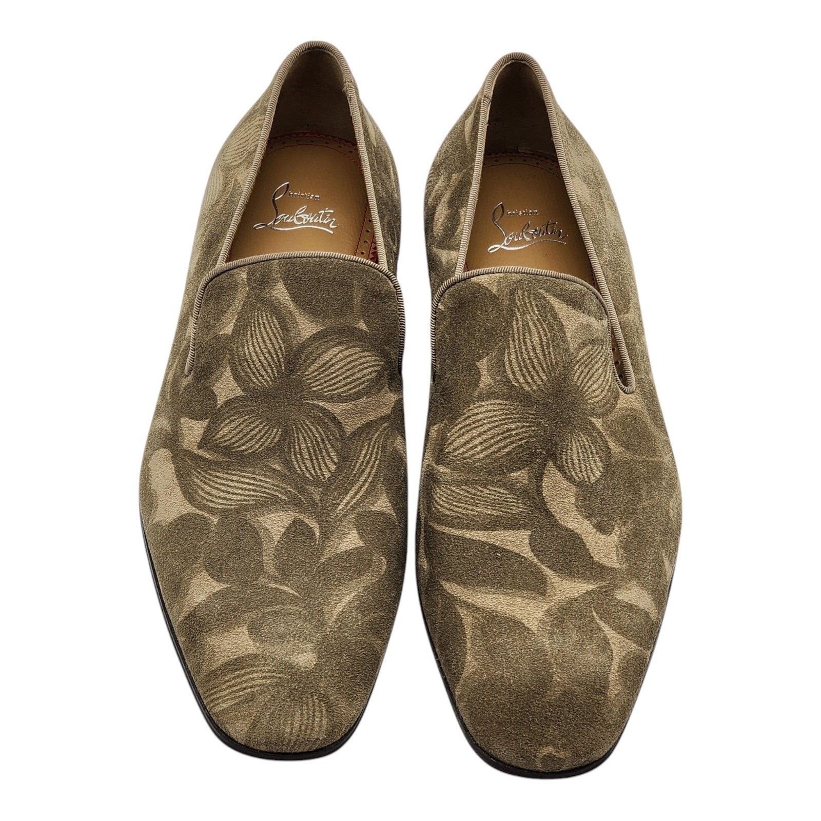Christian Louboutin Dandelion Floral Suede Loafers Green EU 42 US 9 - New $995 Size US 9 / EU 42 - 4 Thumbnail
