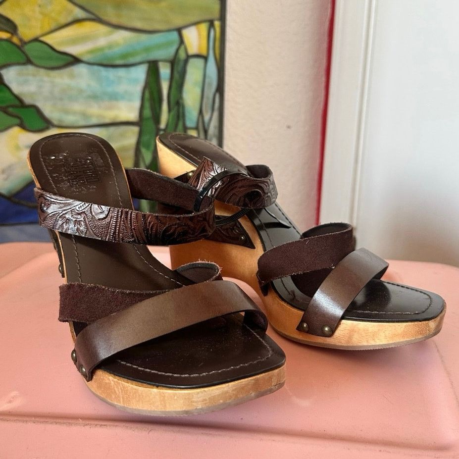 Other arturo chiang roxanne leather platform wedge heels sandals Size US 8 / IT 38 - 1 Thumbnail