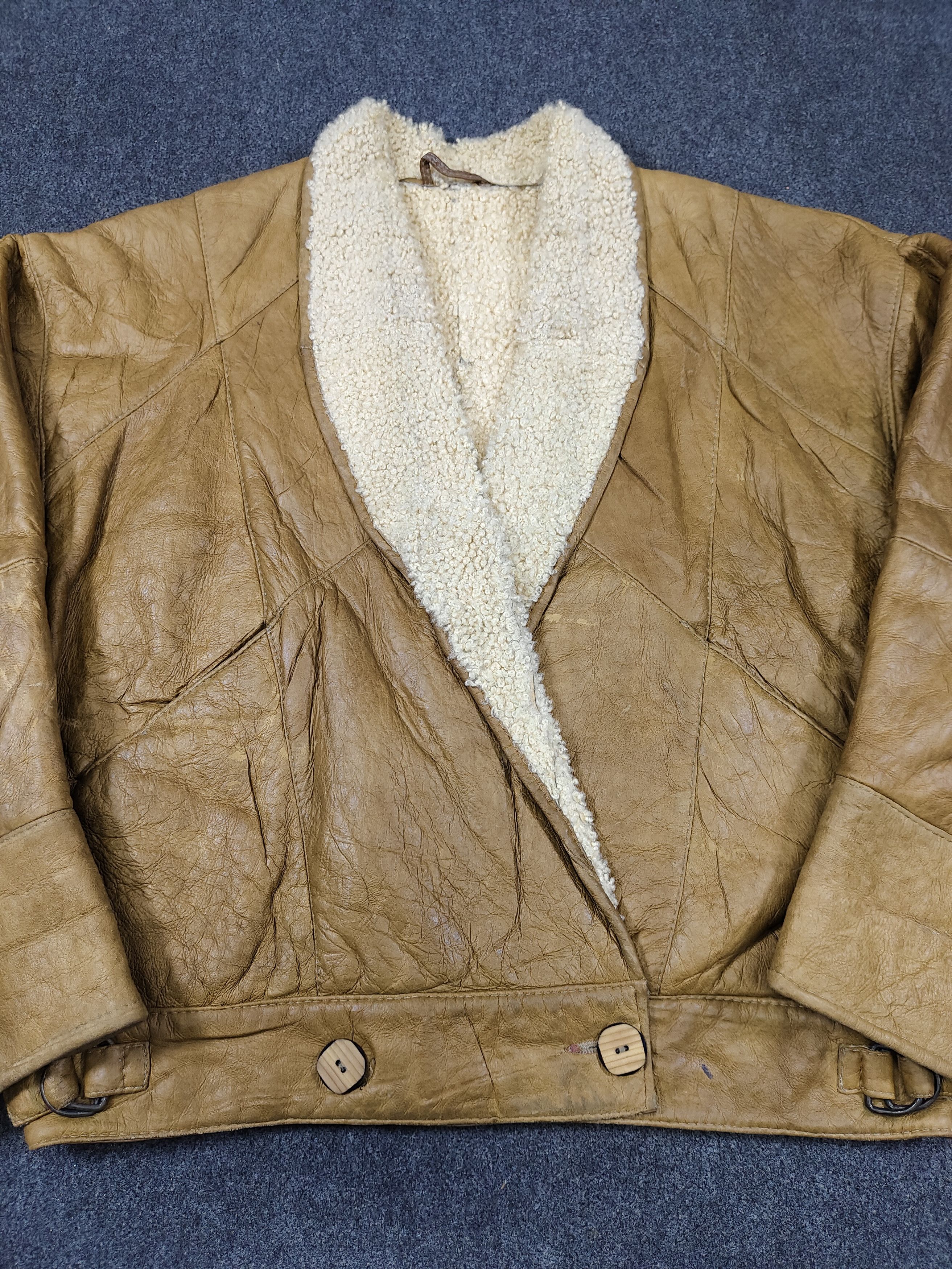 Vintage 80s Knight- Archived Artisan Crafted Panel Wool Shearling Size US M / EU 48-50 / 2 - 2 Thumbnail