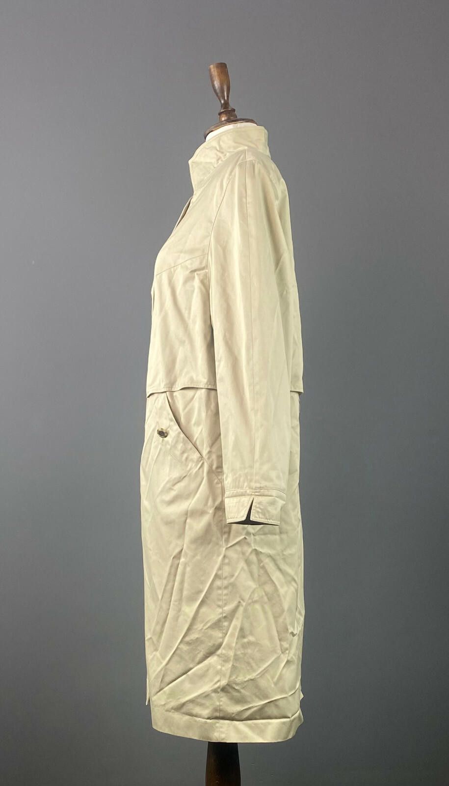 Designer Ladies Hensel & Mortensen Ivory Button Down Trench Coat Size L / US 10 / IT 46 - 5 Thumbnail