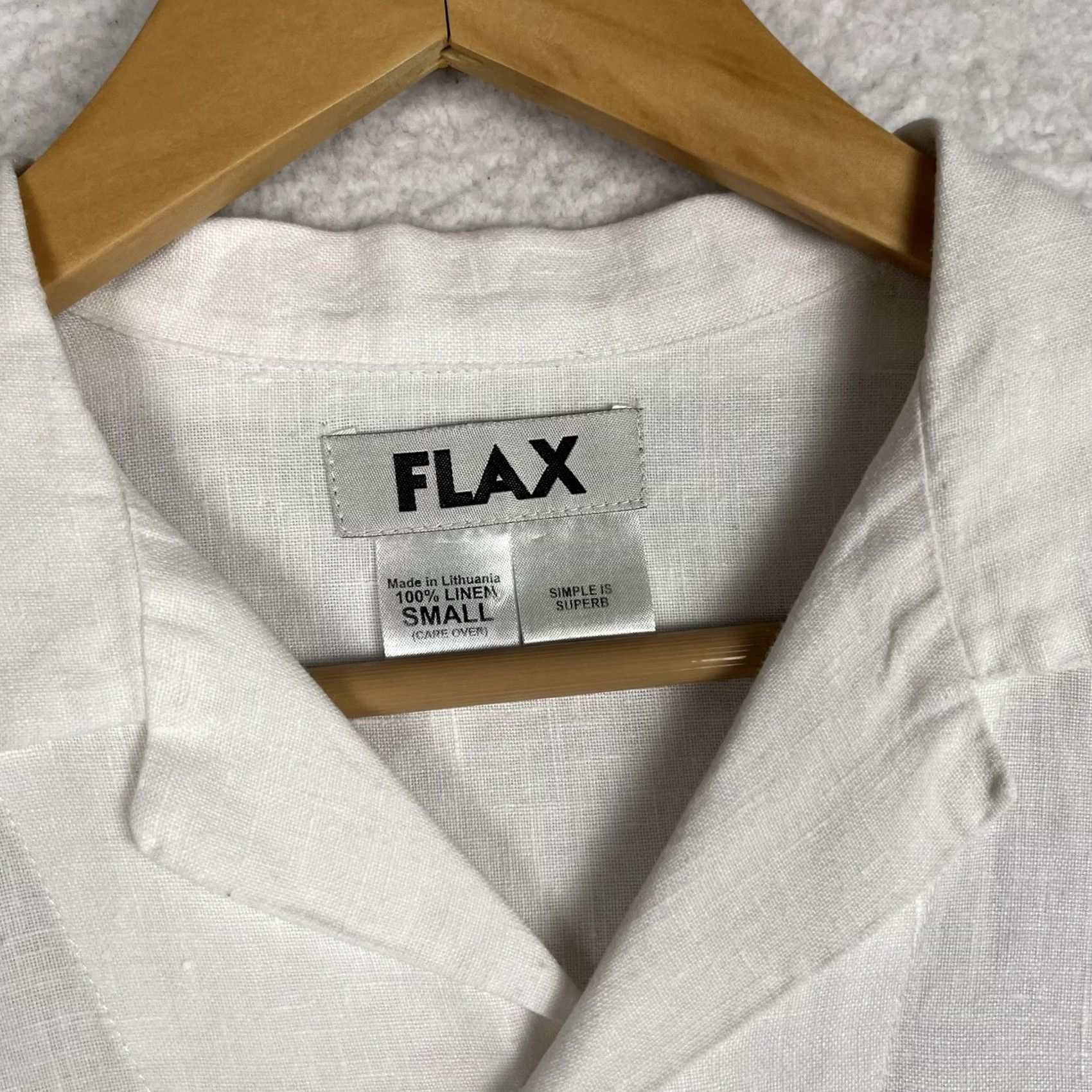 FLAX Vintage FLAX Linen Shirt Mens Small White Camp Collar Short Sleeve Button Size US S / EU 44-46 / 1 - 3 Thumbnail