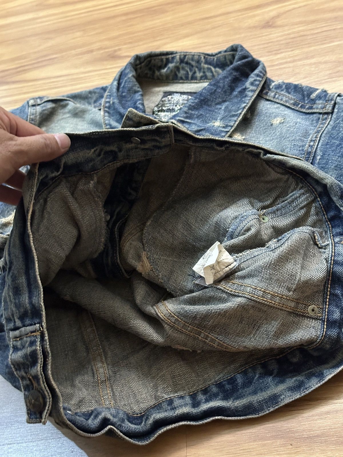 KMRii Midas Punk Destroy Button Zipper Denim Jacket Size US S / EU 44-46 / 1 - 16 Thumbnail