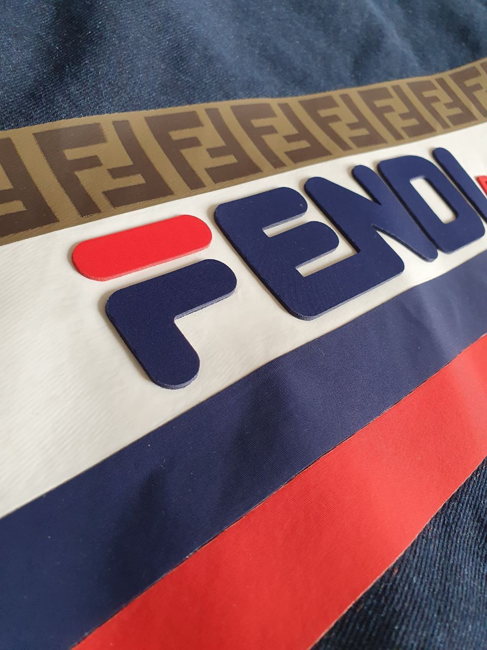 Fendi Fendi x Fila Big Logo Denim Jacket Coat Size US L / EU 52-54 / 3 - 4 Thumbnail
