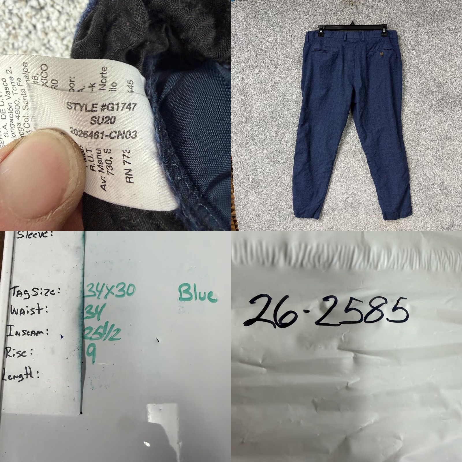 J.Crew J.CREW Thompson Dress Pants 34x25.5 Wool Dark Blue Solid Flat Front Tapered Slant Pockets Men's Dress Pants Size US 34 / EU 50 - 9 Thumbnail