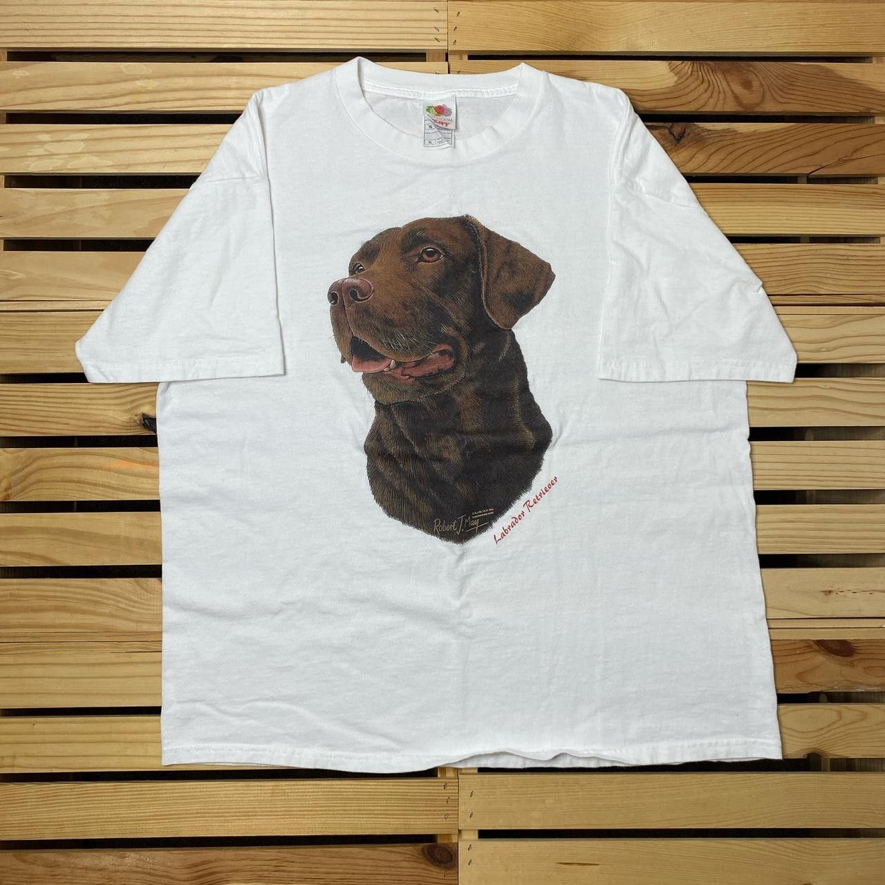 Fruit Of The Loom Vintage Labrador Retriever Dog White Nature Tee Size XL Size US XL / EU 56 / 4 - 1 Thumbnail