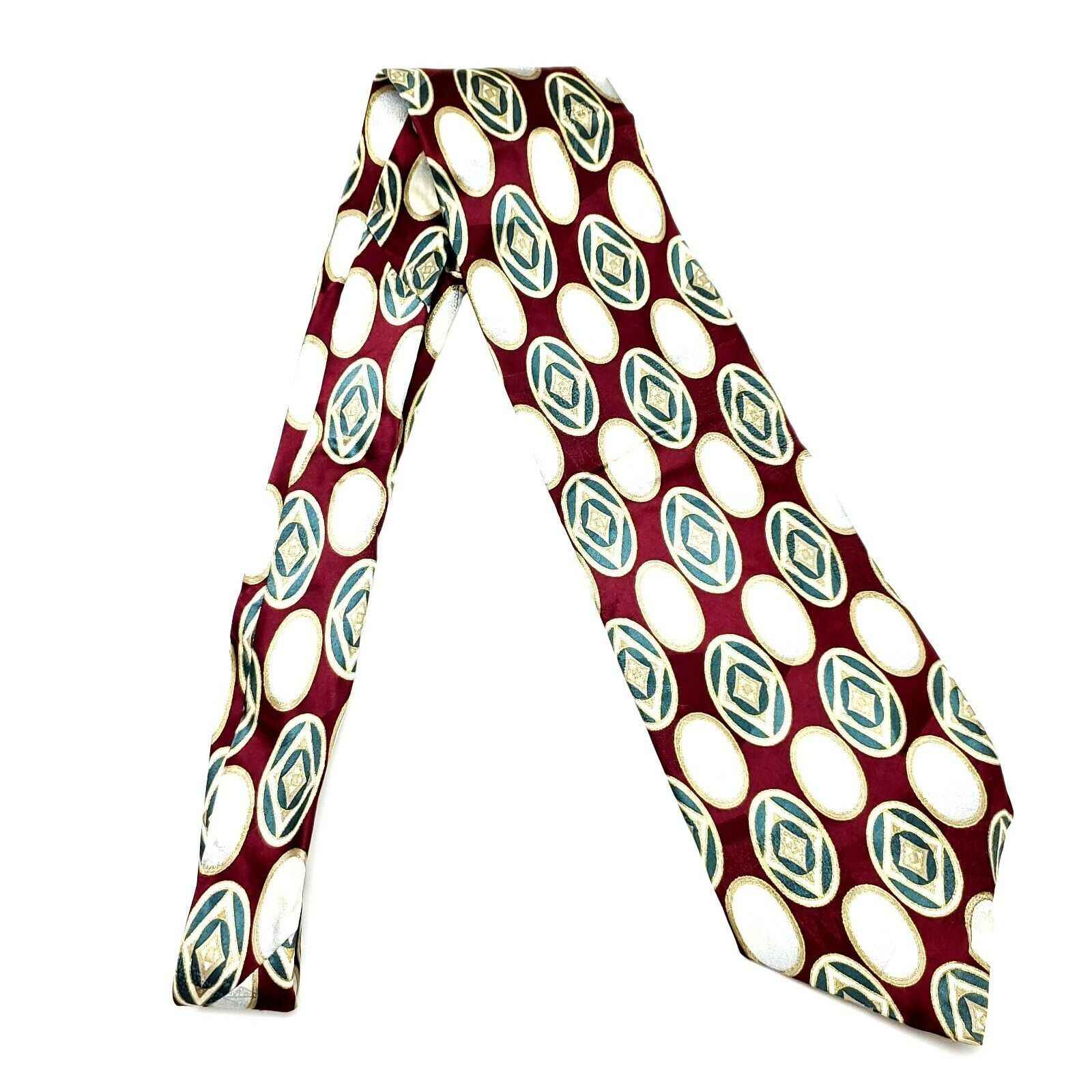 Pierre Cardin Pierre Cardin Silk Tie Red Abstract Print Short Wide Size ONE SIZE - 6 Thumbnail
