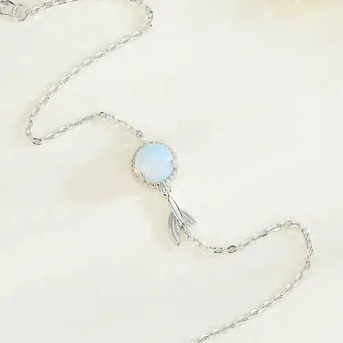 Japanese Brand S925 Sterling Silver Moonstone Charm Bracelet for Women Size ONE SIZE - 3 Thumbnail