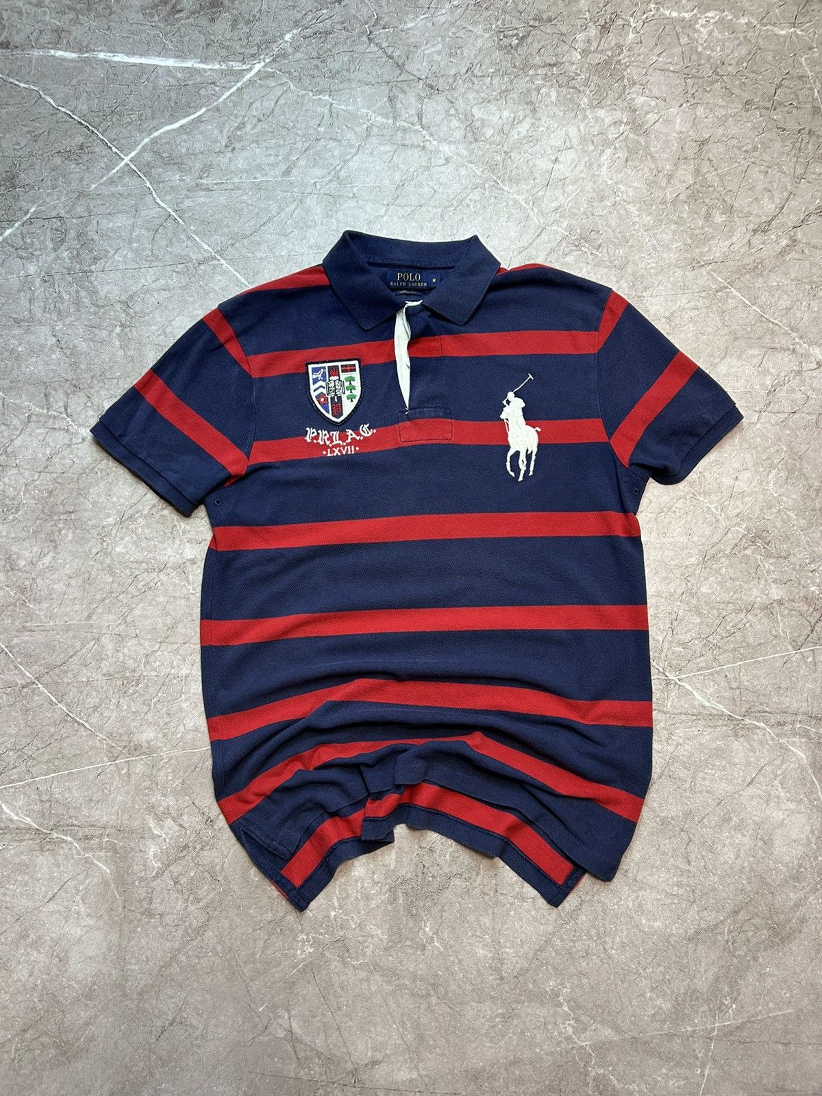 Polo Ralph Lauren × Vintage Vintage Polo Ralph Lauren Rugby Striped Sweatshirt Baggy Size US M / EU 48-50 / 2 - 2 Thumbnail
