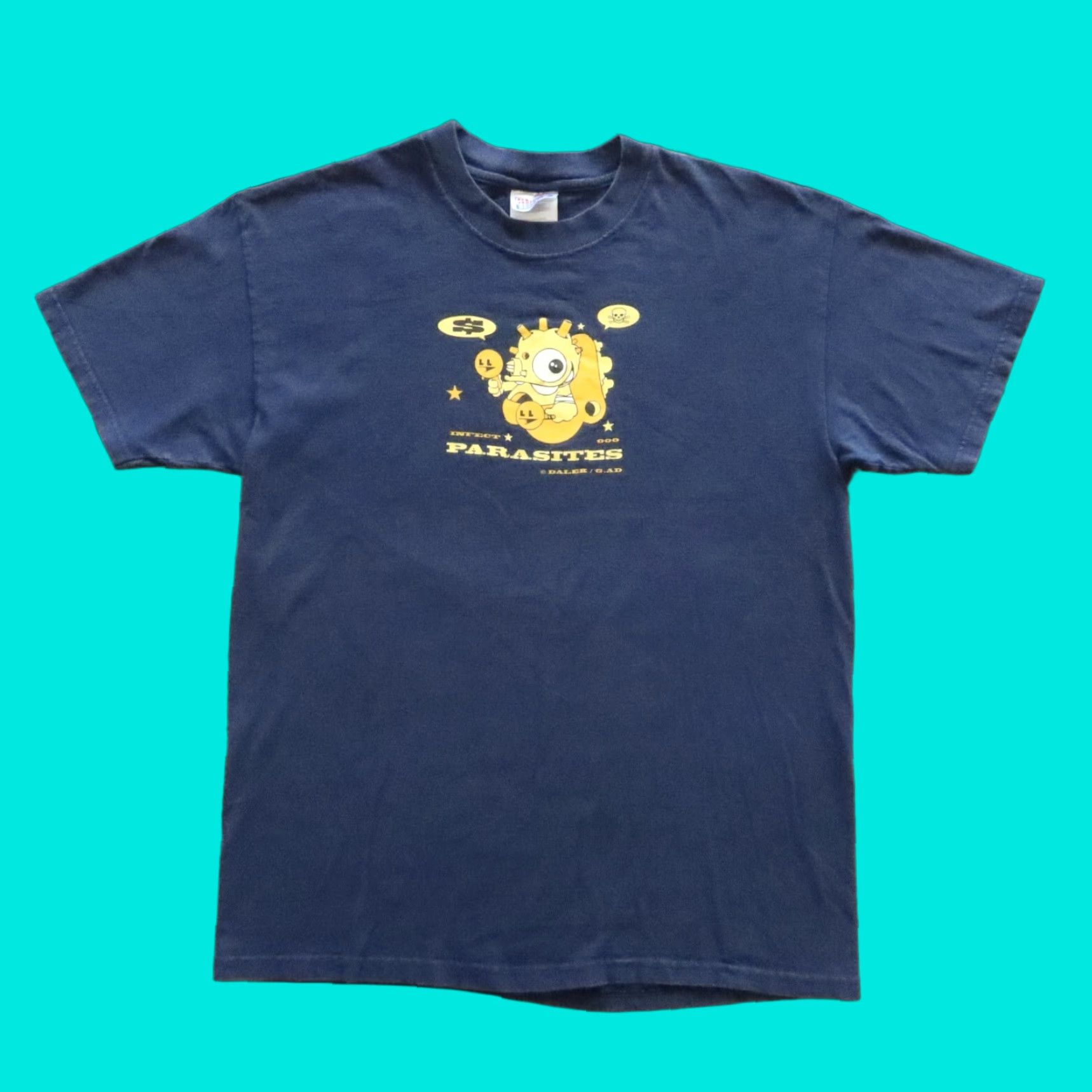 Vintage Vintage Parasites Tee - T-Shirt - Blue - M - Men - Adult - Size M - Dalek Parasites Art - 90s Y2K Punk Tee Size US M / EU 48-50 / 2 - 1 Thumbnail