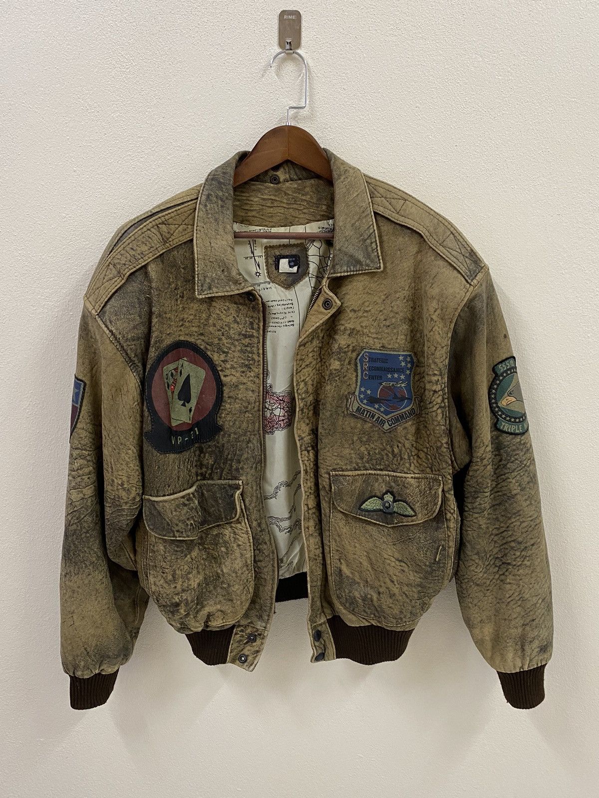 Vintage Vtg Leather Jacket Matin Air Command Size US L / EU 52-54 / 3 - 1 Thumbnail