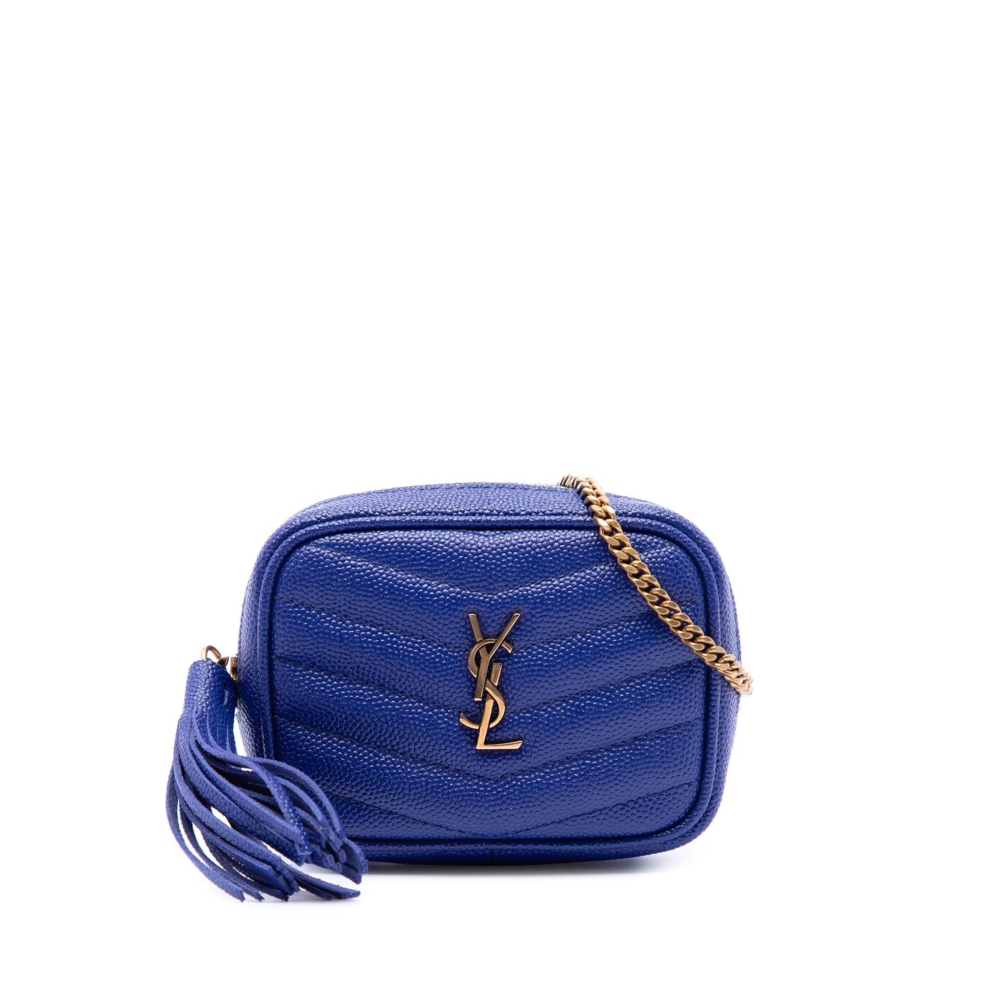 Saint Laurent Paris Baby Chevron Grain De Poudre Monogram Lou Camera Bag Size ONE SIZE - 1 Thumbnail